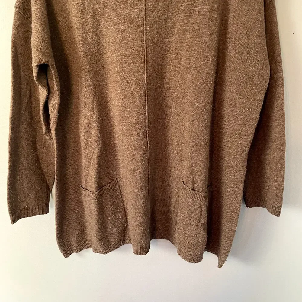 WooLovers Cashmere & Merino Pocket Tunic in Pecan Marl Size Medium - Picture 9 of 16